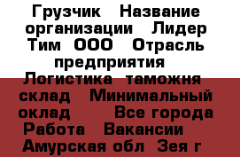 Грузчик › Название организации ­ Лидер Тим, ООО › Отрасль предприятия ­ Логистика, таможня, склад › Минимальный оклад ­ 1 - Все города Работа » Вакансии   . Амурская обл.,Зея г.